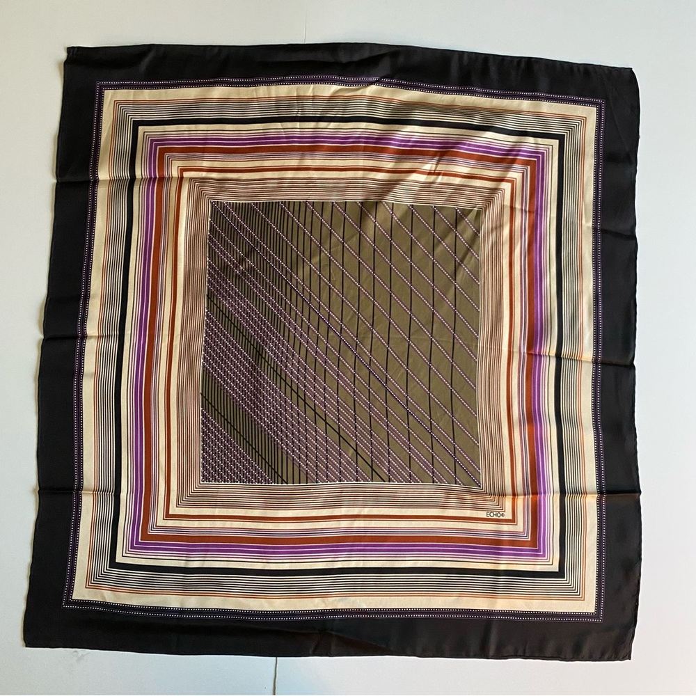 Echo Linear Diagonal Decorative Print  scarf